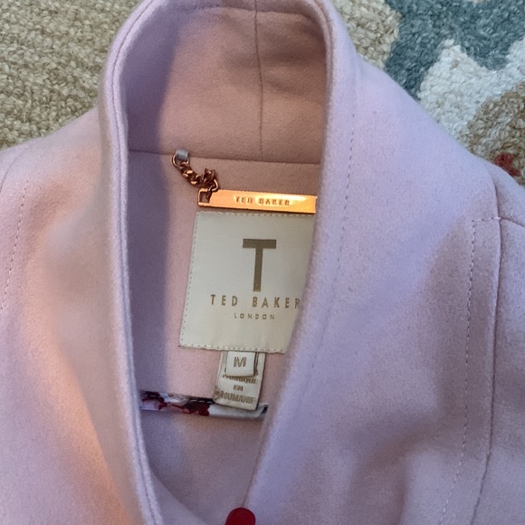 TED BAKER London Designer cashmere wool CAPE PINK rose gold sold out! Rare M - Picture 11 of 14